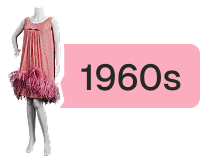 Étiquette de robe cocktail – années 1960